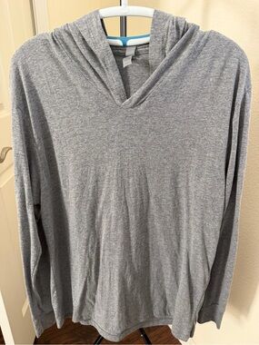 Next Level Apparel Gray Lightweight Hooded Long Sleeve Shirt